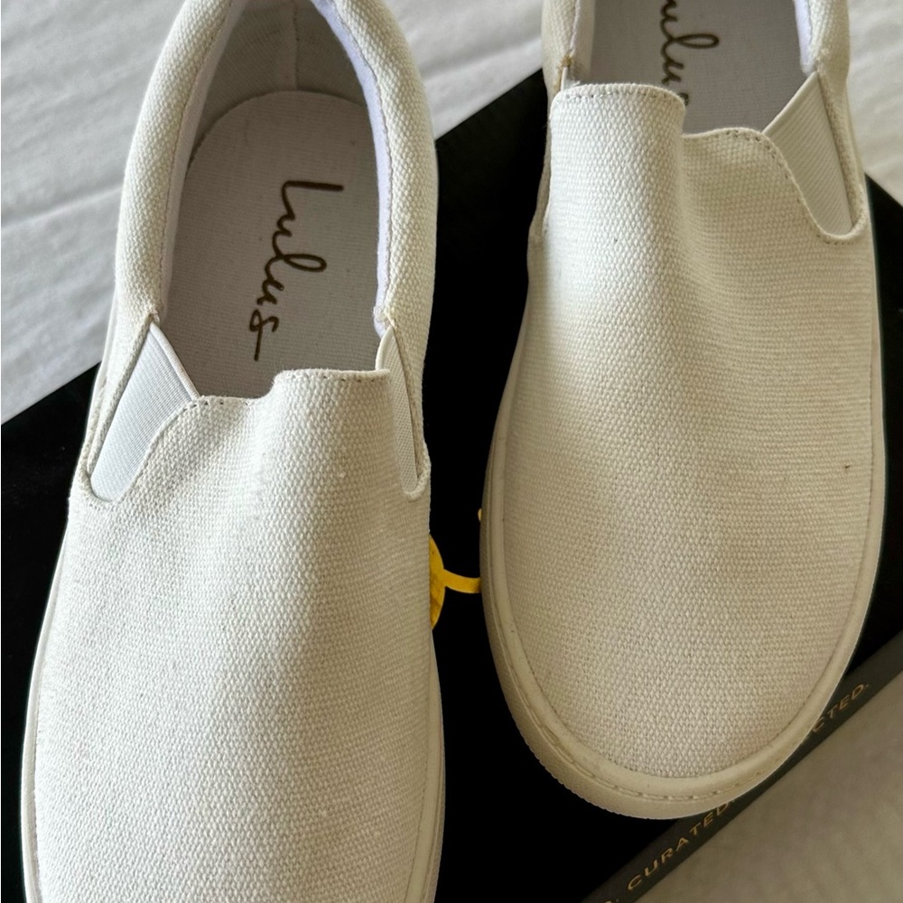 Lulu's White Slip-On Sneakers